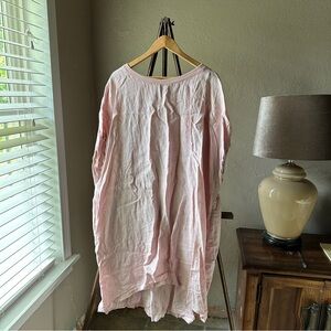 Grecian Linen Pink Dress